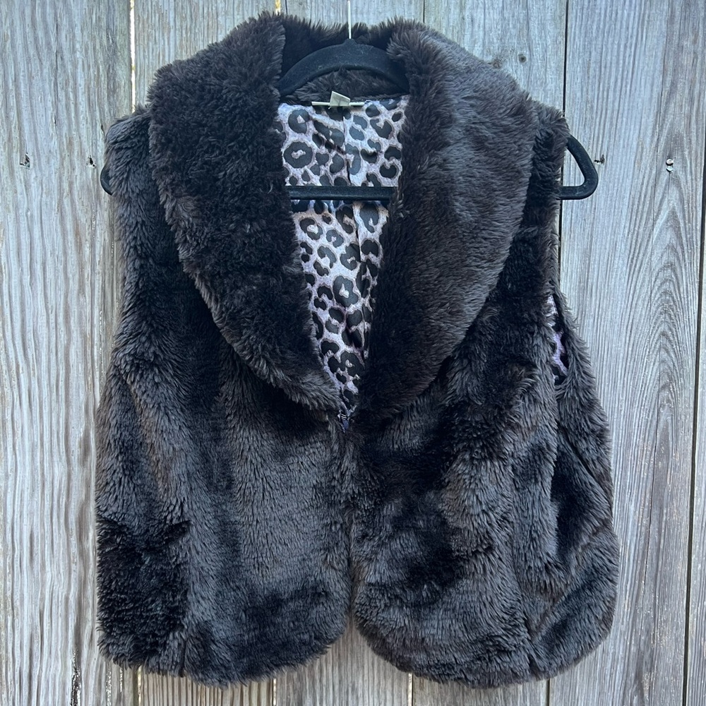 JOHN PAUL RICHARD Faux Fur Vest Chocolate Brown Women’s Large